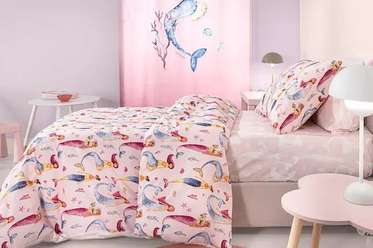 Guy Laroche Set Kinderbettlaken Baumwoll Rosa 165x250cm 3 Stück