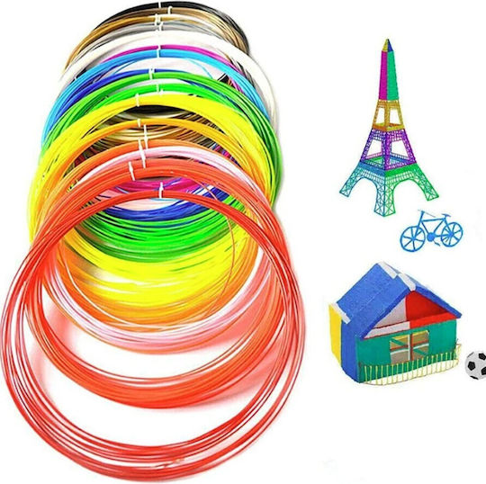 Set 50 Filamente Pentru Stilouri 3D Zola PLA 250 M 1.75mm Șabloane Incluse