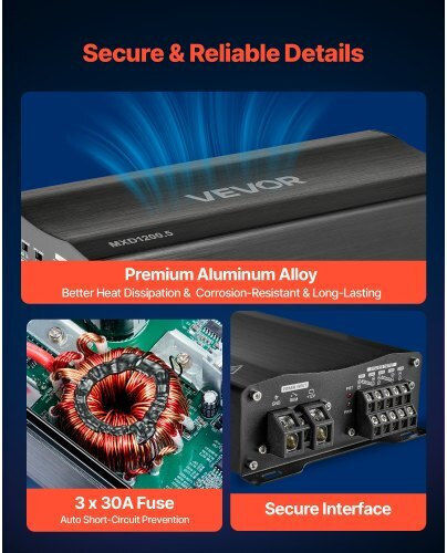 Vevor Car Audio Amplifier 5 Channels (Class D)
