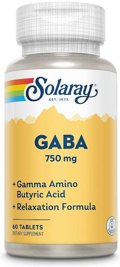 Gaba 750mg Solaray 60 Tablets Secom