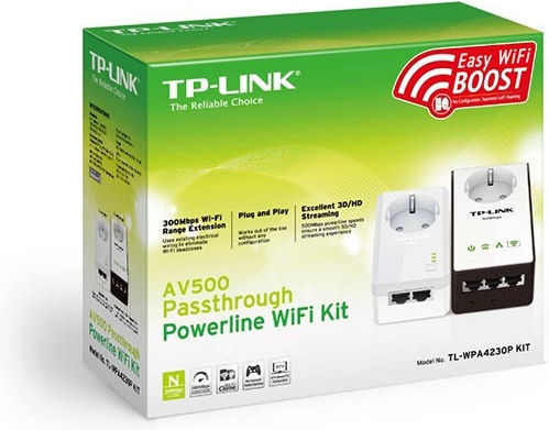 TP-LINK TL-WPA4230P Powerline για Ασύρματη Σύνδεση με Passthrough Πρίζα και 3 Θύρες Ethernet