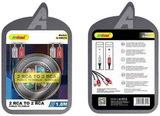 Andowl Qhd620 Cable 2x RCA male - 2x RCA male 2m