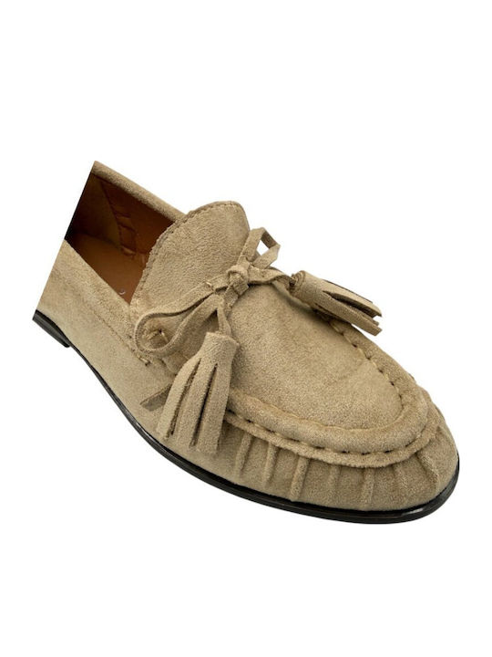 Women's Moccasins In Khaki Colour