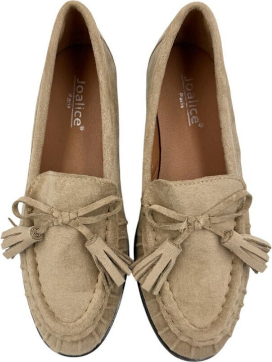 Women's Moccasins In Khaki Colour