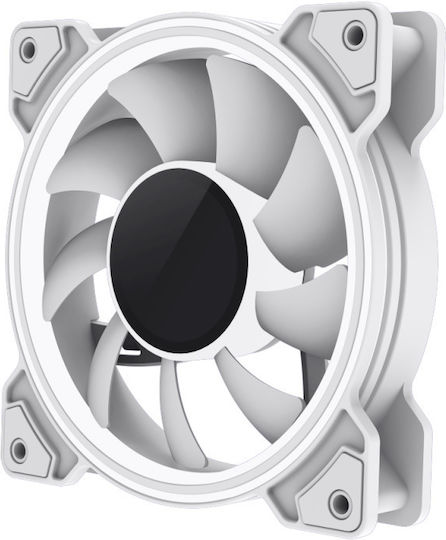 GameMax Case Fans 120mm (1200rpm) with RGB Lighting and 3-Pin Connection White