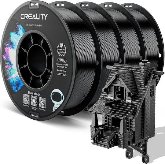 Creality3D PETG 3D Printer Filament 1.75mm Μαύρο 4kg 4τμχ (Spool)