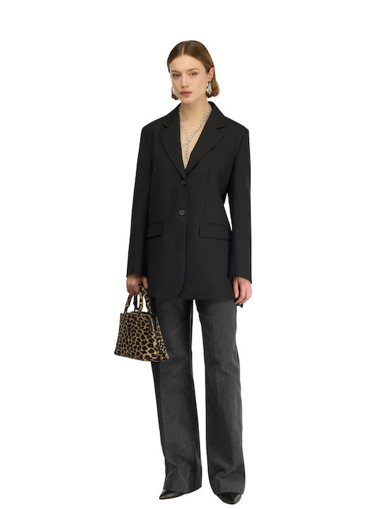 Semicouture Langes Damen Blazer Schwarz
