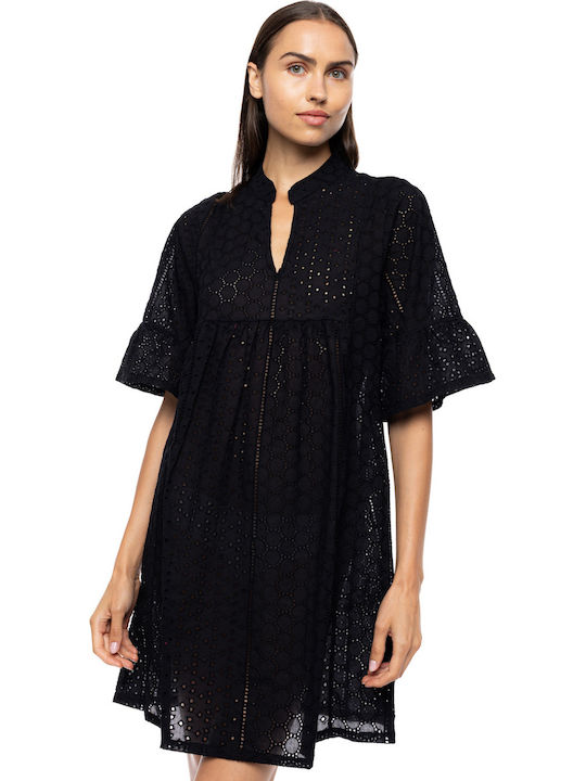 Pink Label Γυναικείο Καφτάνι Παραλίας Black
