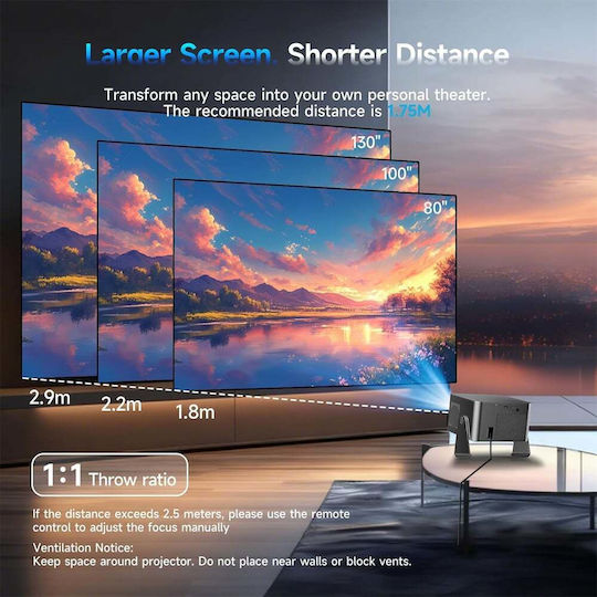 Magcubic HY350GT Mini Projector LCD Full HD Λάμπας LED με Wi-Fi και Ενσωματωμένα Ηχεία