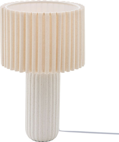 Kenan Ceramic Table Lamp for E27 Fitting with Beige Shade and Base