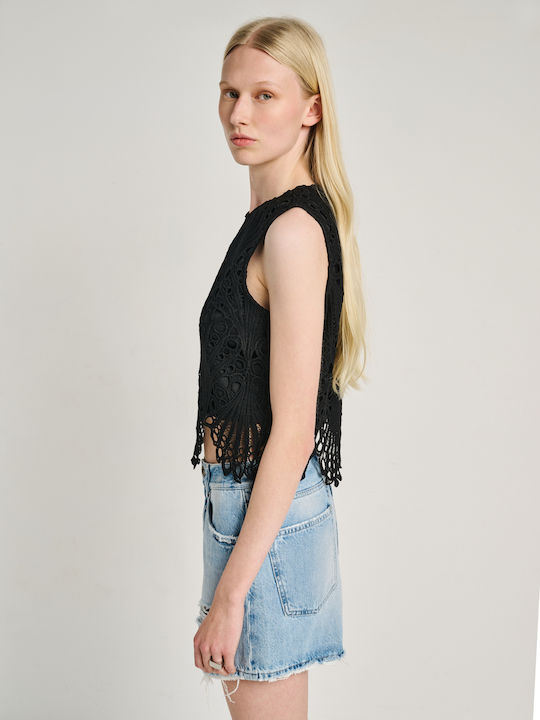 Women's Sleeveless Blouse Black 63-408.055.N0090