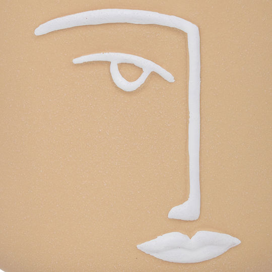 A-s Face Pflanzentopf Keramik Beiges 16x16x17cm