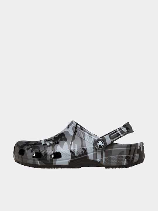 Crocs Classic Camouflage Holzschuhe Grau