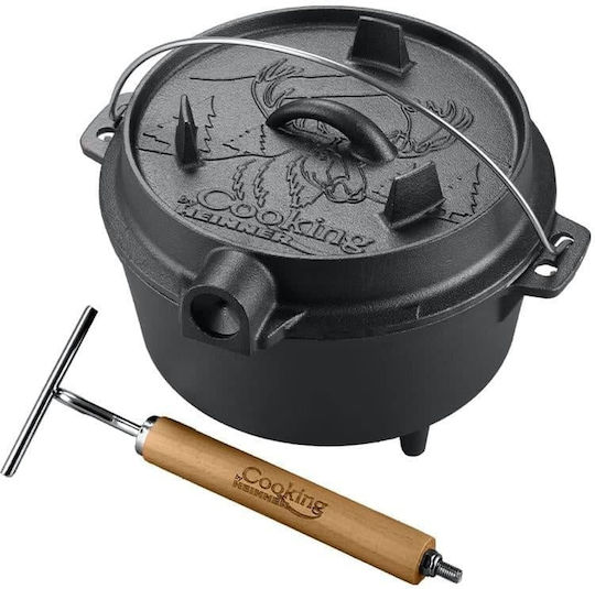 Oală Din Fontă Pură 2în1 Pentru Camping 12000ml
