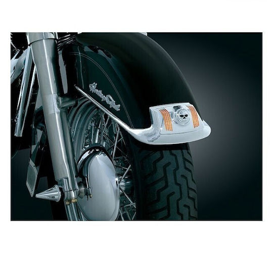 Kuryakyn Decorative Zombie Motorcycle Fender Light Harley Davidson 80 08 Touring 86 17 Softail Fender Light Chrome Fender Tip Lens Grill Kit Chrome