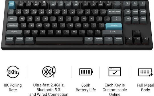 Keychron Q3 Ultra Q3U-M4 Wireless Gaming Keyboard Tenkeyless with RGB Lighting (English US)