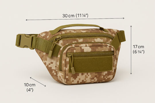 Săculeț Militar de Mijloc Verde Pixelat