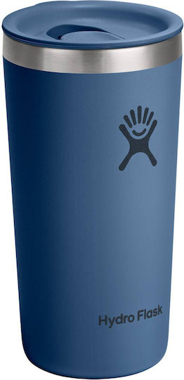 Hydro Flask Ποτήρι Θερμός Ανοξείδωτο 355ml Harbor Blue με Καλαμάκι και Λαβή
