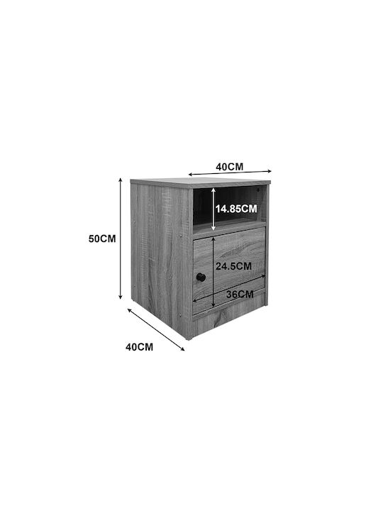 Bedside Table Lenea Wooden White 40x40x50cm