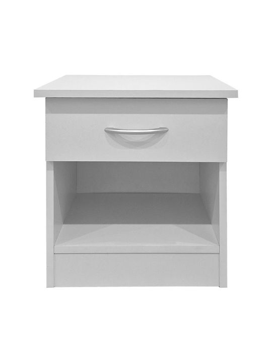 Κομοδίνο Bedy Ξύλινο Λευκό 40x34x42cm