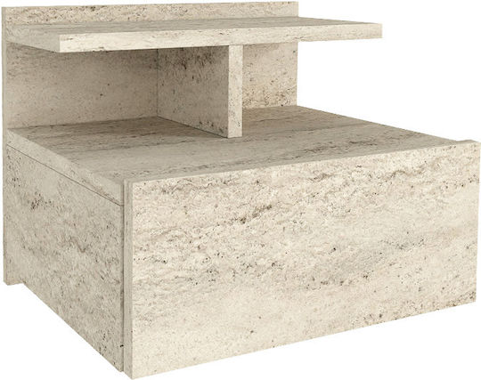 Wall-Mounted Bedside Table Mislina Wooden Beige 40x33.2x32cm
