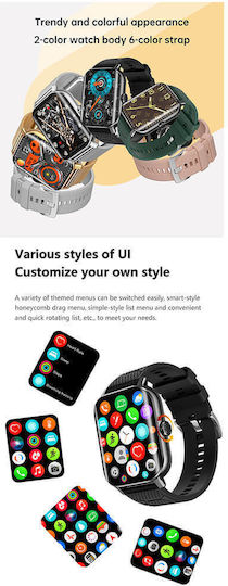 Microwear F12 Smartwatch cu Pulsometru (Roz)