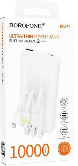 Borofone BJ79 Power Bank 10000mAh με Θύρα USB-A Λευκό