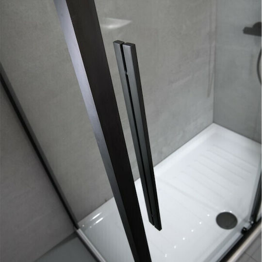 Devon Flow Σταθερό Πλαϊνό Ντουζιέρας 157-161x195cm Black Matt