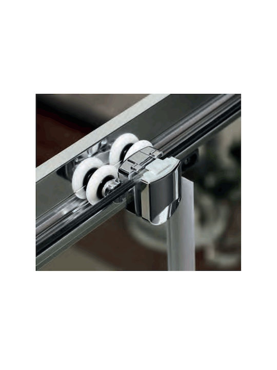 Axis Triple Slider Fixed Side Shower Stall 127-131x185cm Clean Glass Chrome