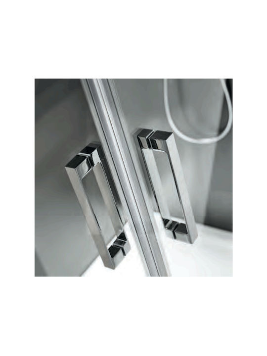 Axis Triple Slider Fixed Side Shower Stall 127-131x185cm Clean Glass Chrome