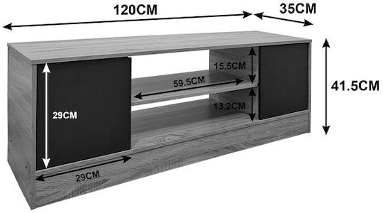 TV Stand Sasa White L120xW35xH41.5cm