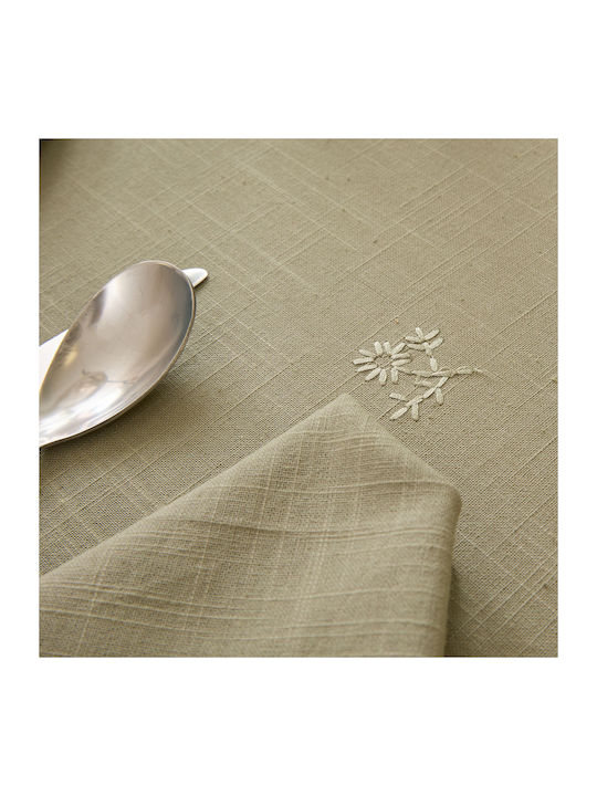Cotton Tablecloth A-s Joy Khaki 150x250cm
