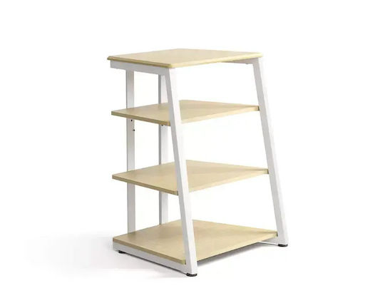 Fitueyes Eiffel AS07 Hi-Fi Furniture White/Oak 61x78x56.5cm