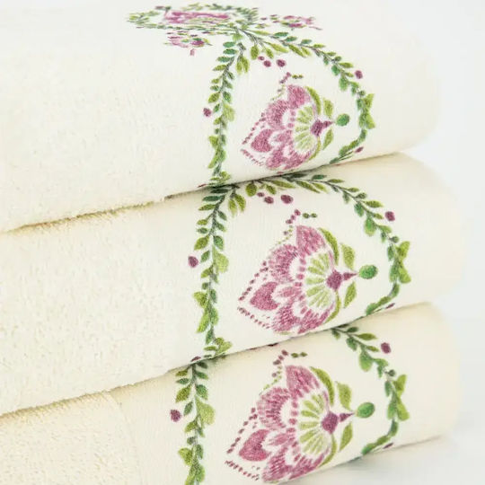 Borea Set De Prosoape De Baie 3 Buc Lotus Ecru