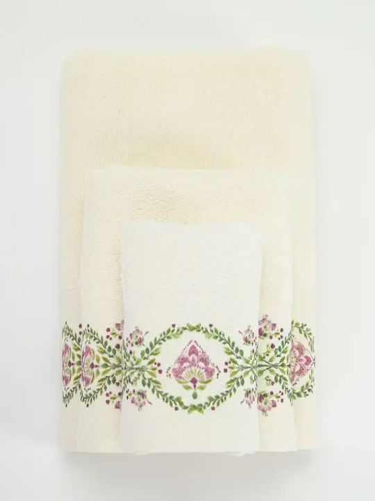 Borea Bath Towels Set 3 pcs Lotus Cream