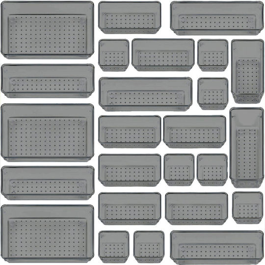Organizer De Sertare Din Plastic Culoare Gri 25 Bucăți