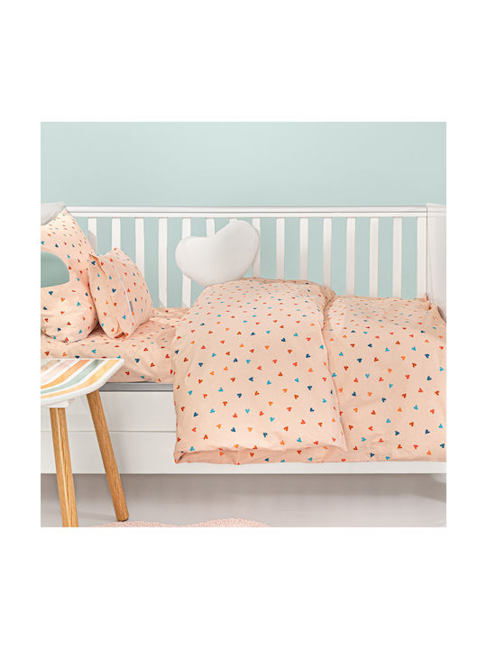 Guy Laroche Set Baby Bettlaken Für Krippe Baumwolle Amore Salmon 115x170cm 3 Stück
