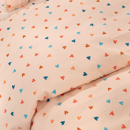 Guy Laroche Baby Sheets Crib Cotton Set Amore Salmon 115x170cm 3 Pieces