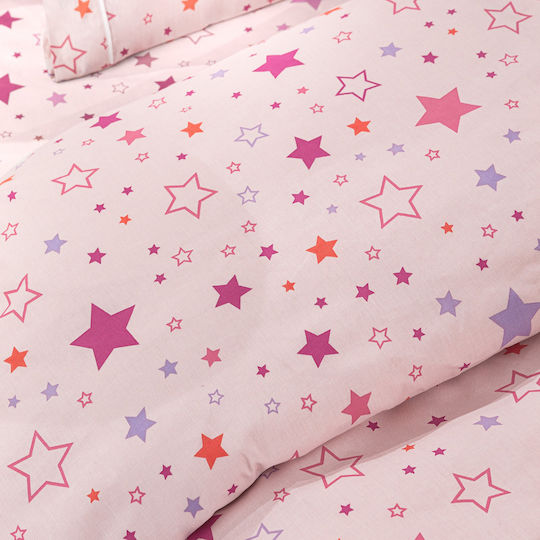Guy Laroche Baby Sheets Crib Cotton Starland Pink 115x170cm 3 Pieces