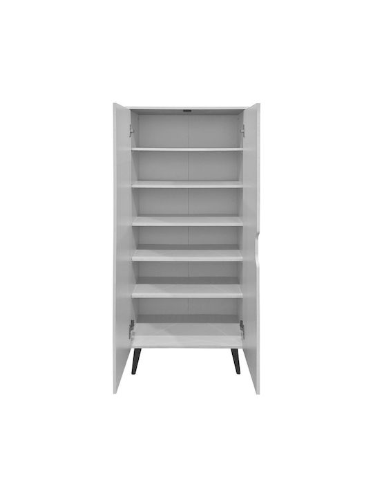 Dulap Pentru Pantofi Din Lemn Oufelia 60x32.5x134.5cm