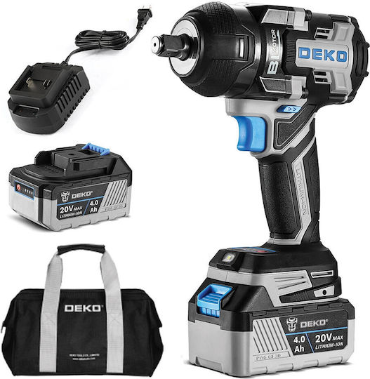 Deko 2058934 Brushless Battery Impact Wrench 20V with 1/2" Bit Size