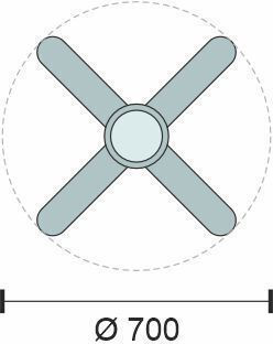 Spot Light Ανεμιστήρας Οροφής 70cm με Φως Μαύρος