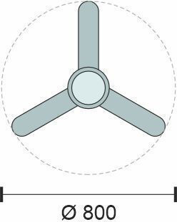 Spot Light Ceiling Fan 80cm with White Light Fixture