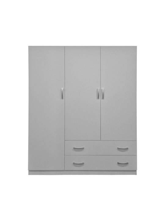 Alvia Тройна Врата Гардероб Бял 150x51x180см