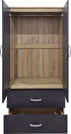 Alvia Double Door Wardrobe Anthracite 80x51.5x180cm