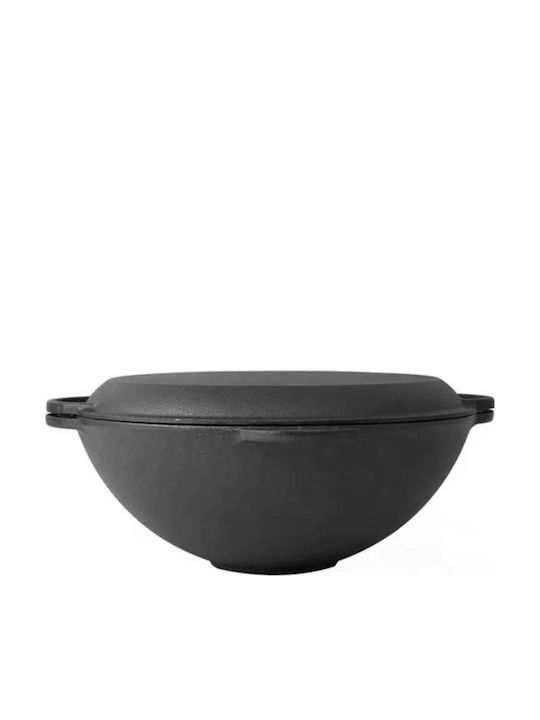 Perfect Home Wok από Μαντέμι με Καπάκι με Επίστρωση από Πέτρα 37cm
