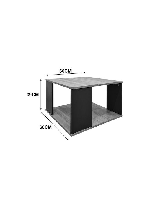 Zelegan Beistelltisch Holz Sonoma-Anthrazit M60xL60xH39cm