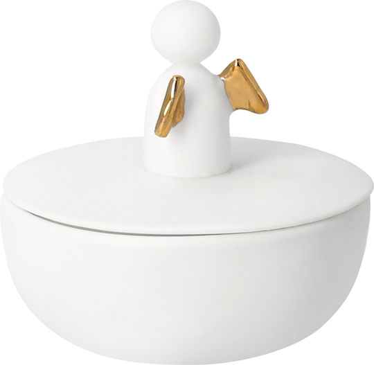 Raeder General Use Vase with Lid made of White Porcelain 6x6x5.7cm Raeder General Use Vase with Lid made of White Porcelain 6x6x5.7cm