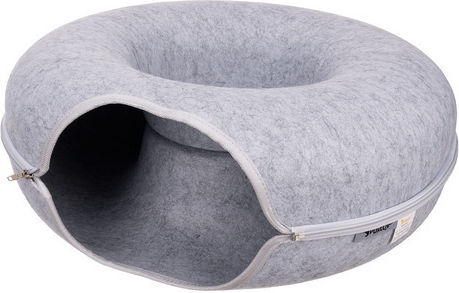 Spiel Tunnel Bett Katzen 51 x 20 cm 22 cm Einstieg Breite Reißverschluss Leicht Zu Reinigen Filz Grau