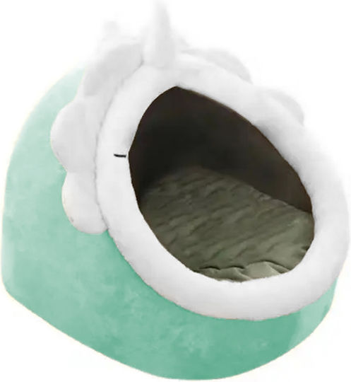 Small Breed Dog Cat Bed Size L Polyester Unicorn Design 42x42x35 Cm Green
